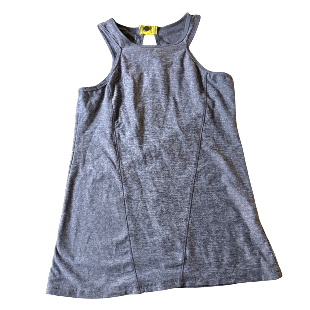 Oiselle O Snap Tank Top Size 2 Gray Space Dye Keyhole Back Athletic Running
